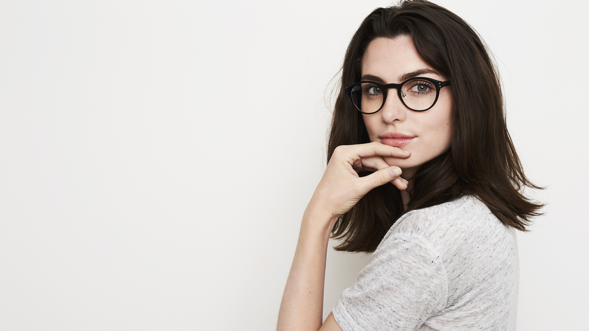 Woman wearing fashionable eyewear